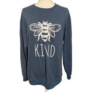 Bee Kind Long Sleeve Top Blue Size XL